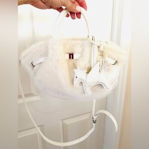 New Faux Fur Mini Crossbody With Bag Charms